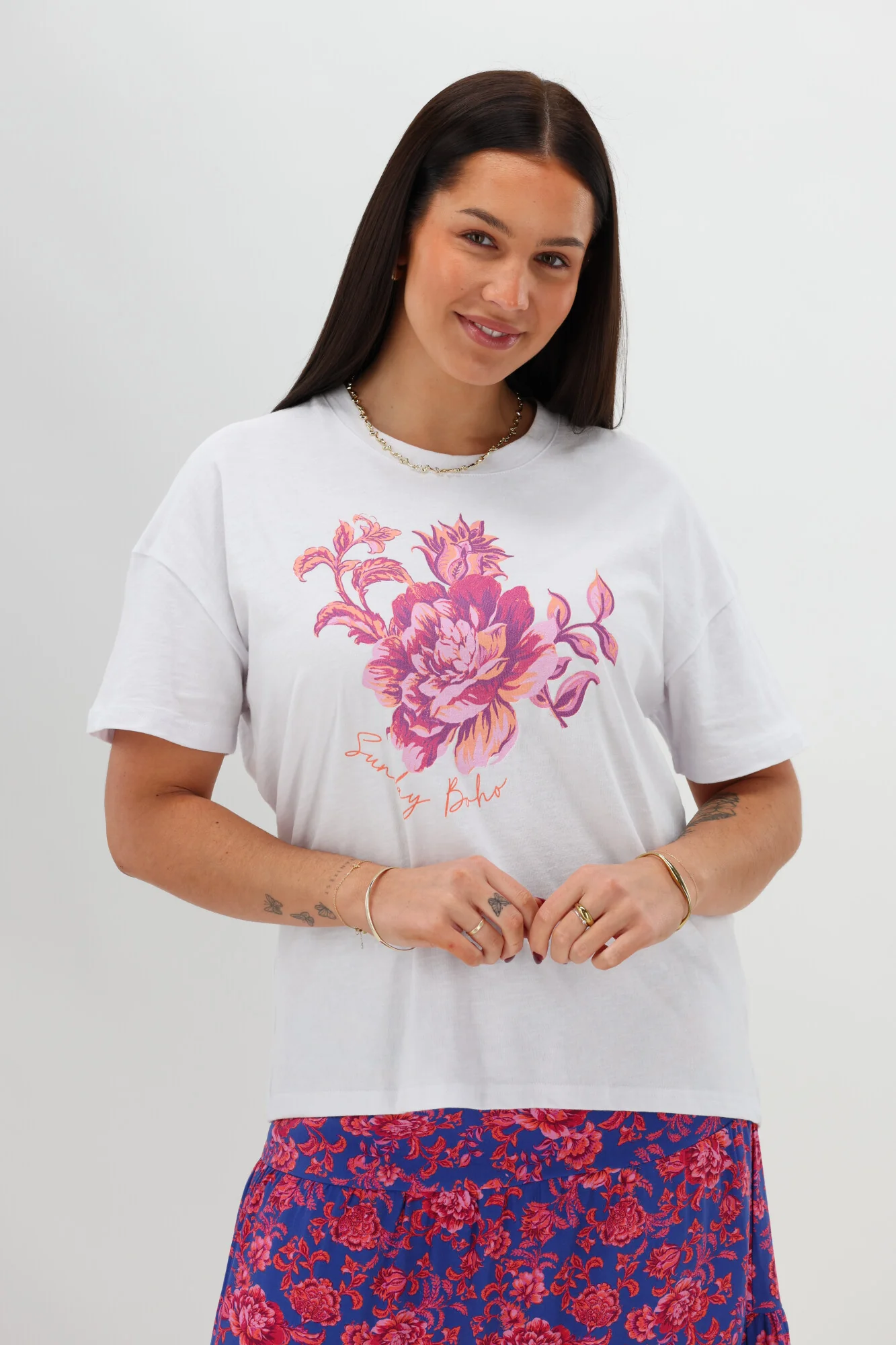 Sunday Boho Tarsia Tee White - Image 6