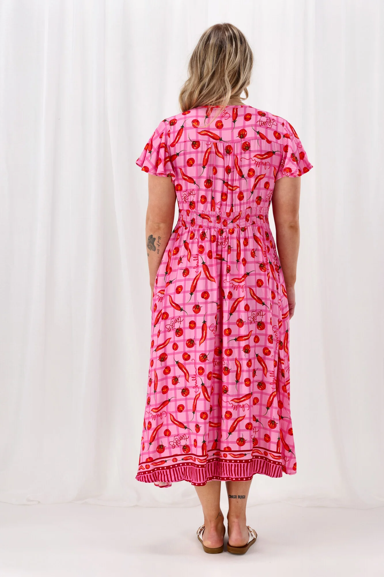 Sunday Boho Zeta Midi Dress Pink - Image 7