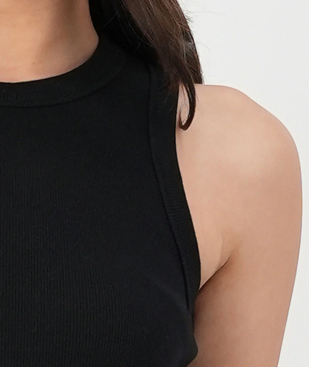 Swanndri Daisy Ribbed Singlet Black - Image 2