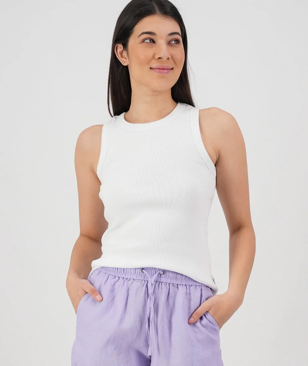 Swanndri Daisy Ribbed Singlet White - Image 3