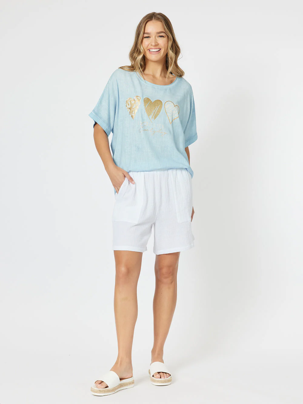 Threadz Hearts Tee Blue - Image 3