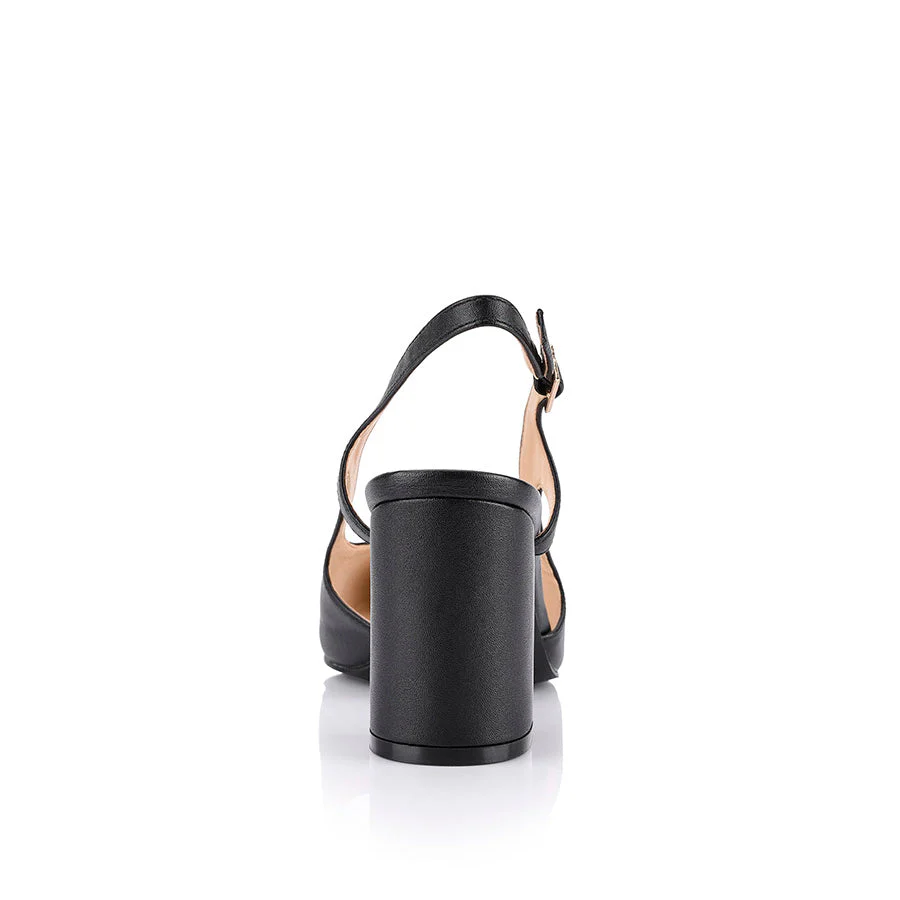 Verali Enrique Sling Back Block Heels Black - Image 3