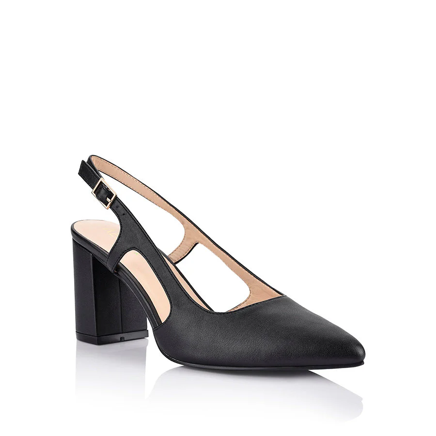 Verali Enrique Sling Back Block Heels Black - Image 4