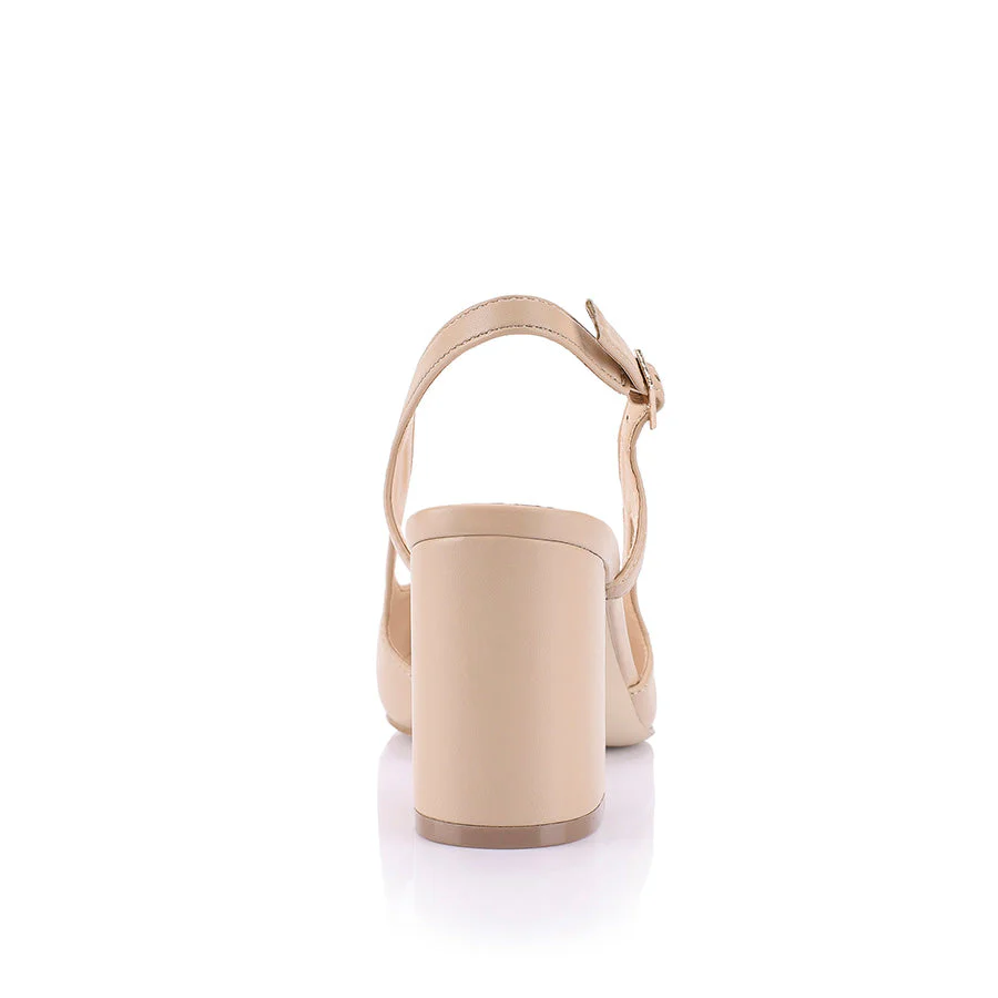 Verali Enrique Sling Back Block Heels Nude - Image 5