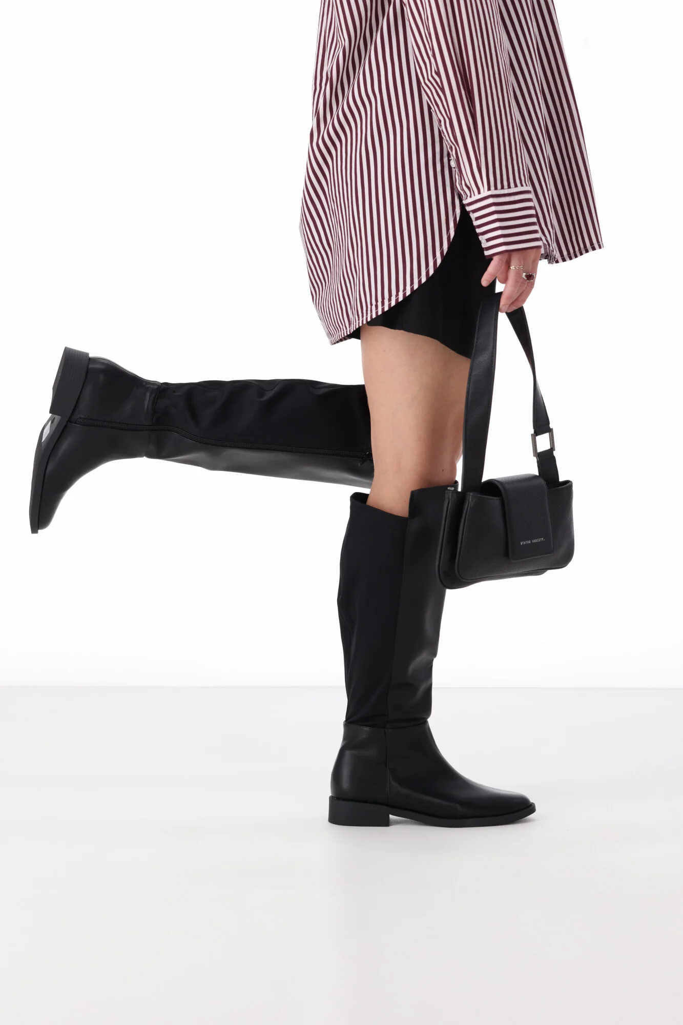 Verali Gala Flat Knee High Boot Black - Image 5