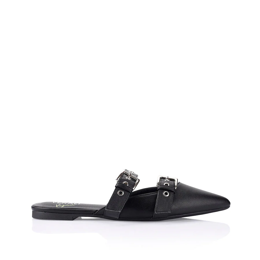 Verali Indianna Point Toe Flats Black - Image 4