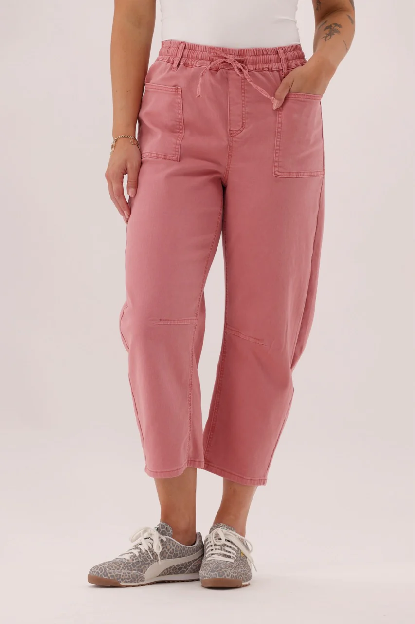 Wakee Barrel Jean Rose