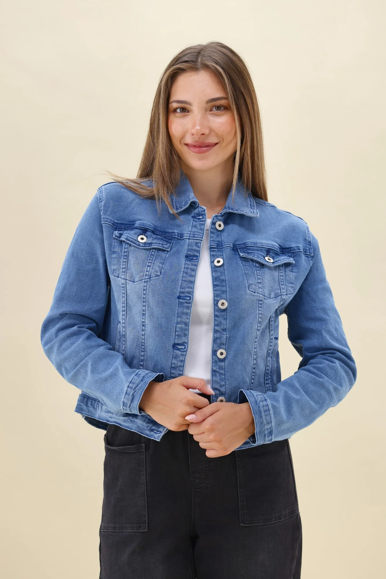 Wakee By Lily Denim Jacket Blue Wash - Image 5