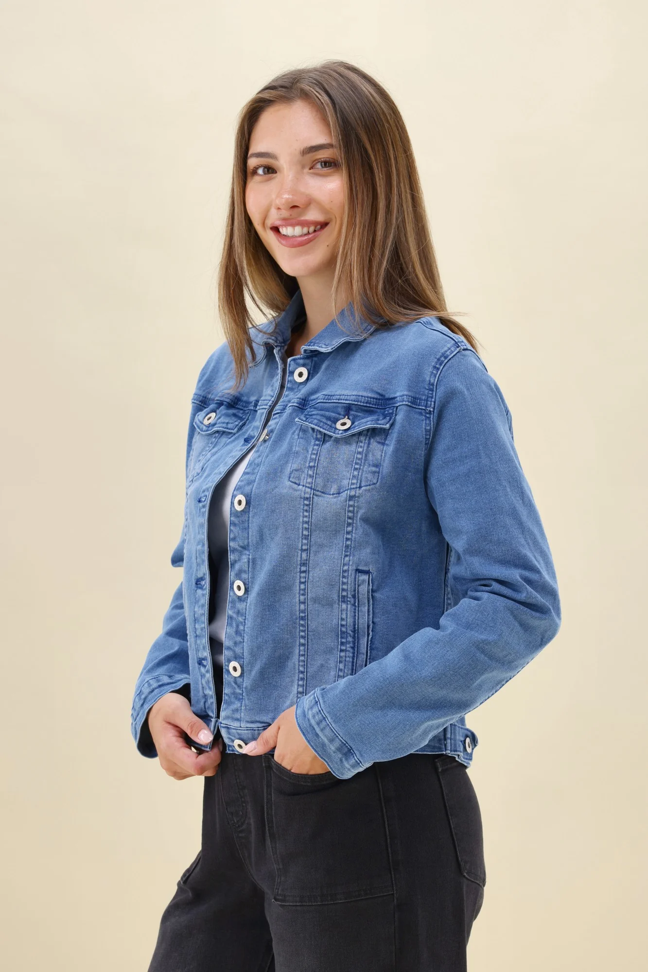 Wakee By Lily Denim Jacket Blue Wash - Image 6